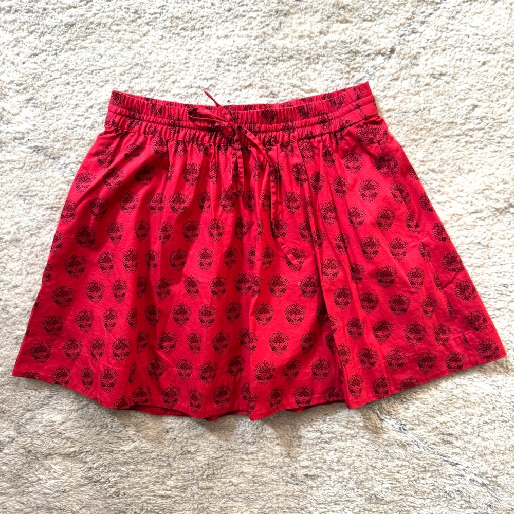 Madewell Red Floral Mini Skirt